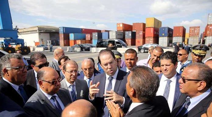 Youssef Chahed en visite au Port de Radés