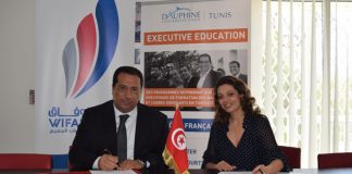 Amina Bouzguenda-Zeghal Directrice Générale de l’Université Paris-Dauphine I Tunis et Mohamed Mellousse Directeur Général de Wifak Bank