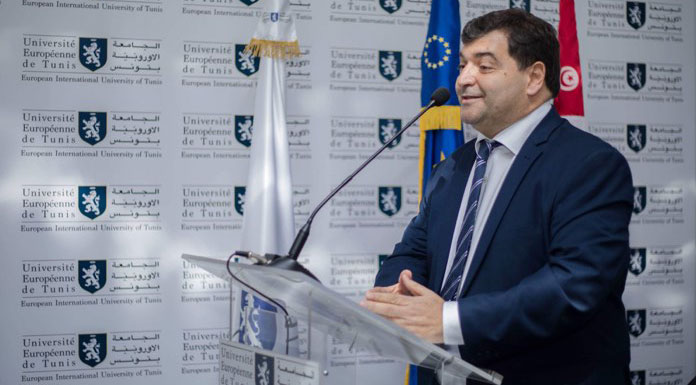 René Trabelsi au campus de l’Université Européenne de Tunis René Trabelsi au campus de l’Université Européenne de Tunis