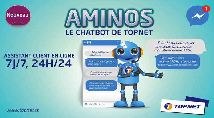 TOPNET AMINOS nouvelle plateforme CHATBOT