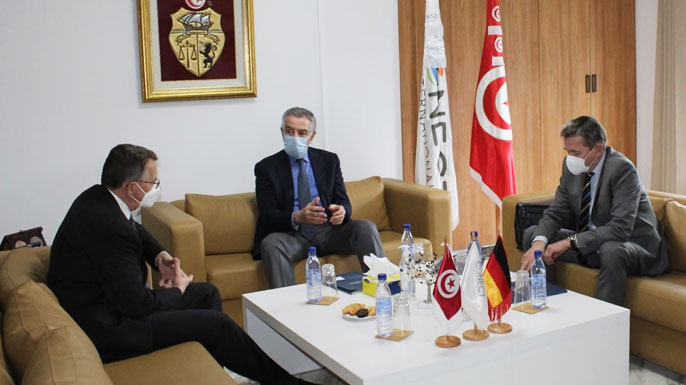 Tarak Cherif et l’ambassadeur d’Allemagne en Tunisie