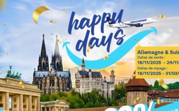 Les Happy Days de nouvelair : 30 % de réduction vers l’Allemagne et la Suisse