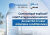 Communiqué explicatif relatif à l’approvisionnement du marché en eaux minérales conditionnées