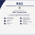 TAV Tunisie obtient la certification RA3 pour ses opérations de fret à l’Aéroport International Enfidha–Hammamet