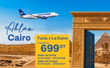 Le Caire à partir de 699 TND TTC l’aller-retour avec Nouvelair