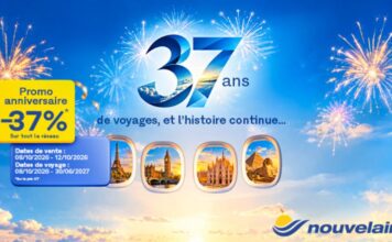 37 ans, 37 % : Nouvelair lance sa promo anniversaire