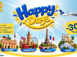 Happy Days de nouvelair : cap sur la France, l’Allemagne, le Royaume-Uni et l’Algérie à -30 %